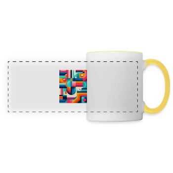 Fractal Symphony - Womens Boxy Tee Design.. Rêve - Mug panoramique contrasté et blanc - blanc/jaune - Devant