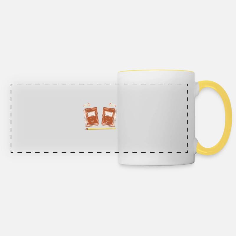Rédaction de l’auteur - Mug panoramique contrasté et blanc - blanc/jaune