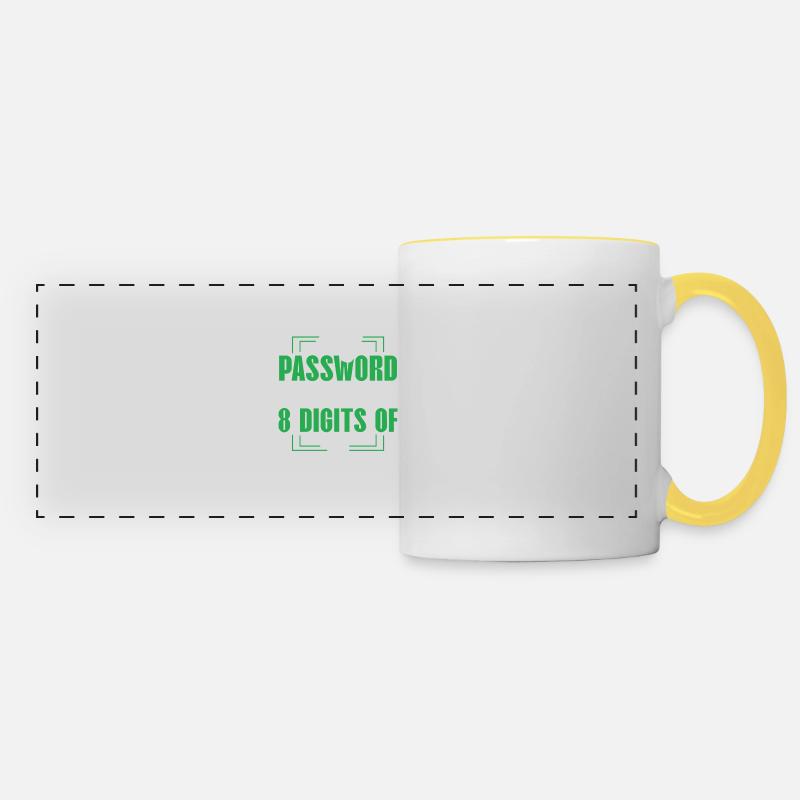 Pi chiffres mot de passe math humour tee - Mug panoramique contrasté et blanc - blanc/jaune