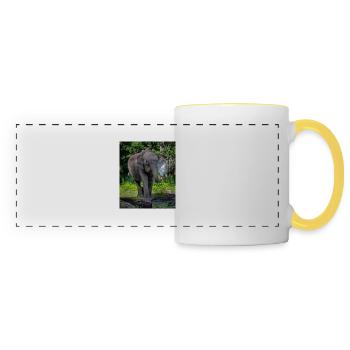 Beautiful Elephant - Panoramic Mug - white/yellow - Front