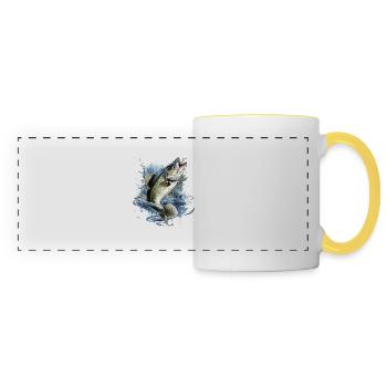 Bass Fish - Panoramic Mug - white/yellow - Front