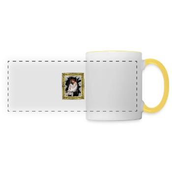 Medieval Castle Girl Woman Picture Frame - Panoramic Mug - white/yellow - Front