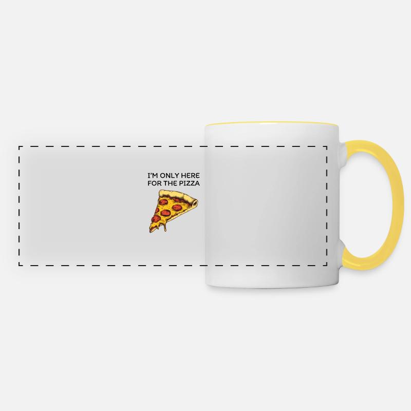 I'm Only Here For The Pizza - Panoramic Mug - white/yellow