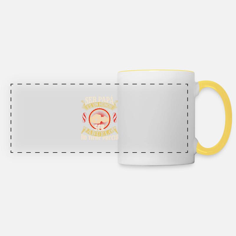 Ser Papa Es Un Honor Ser Abuelo No Tiene Precio Sp - Panoramic Mug - white/yellow