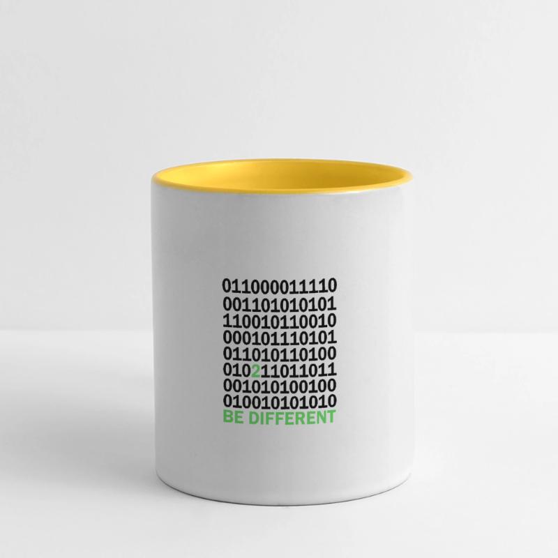 Cadeau Be Different Binary Code Nerd Mug panoramique contrasté et blanc