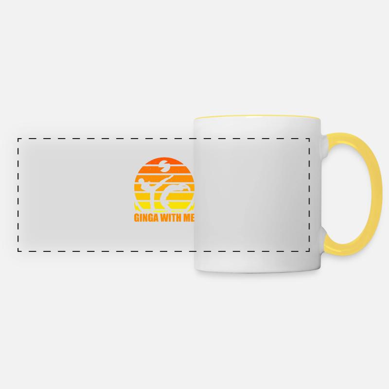 Capoeira ginga avec moi - Mug panoramique contrasté et blanc - blanc/jaune