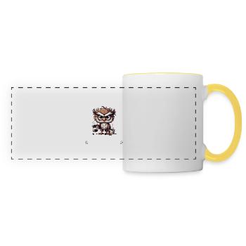 Morning grouch coffee anti early riser owl - Panoramic Mug - white/yellow - Front