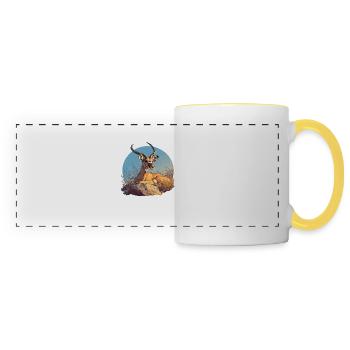Antelope Antilopen Antilope - Panoramic Mug - white/yellow - Front
