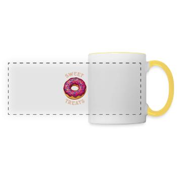BEIGNETS, FRIANDISES SUCRÉES - Mug panoramique contrasté et blanc - blanc/jaune - Devant