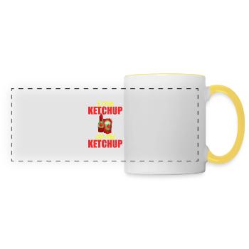 I Put Ketchup On My Ketchup Tee Costume Tomato DIY - Mug panoramique contrasté et blanc - blanc/jaune - Devant