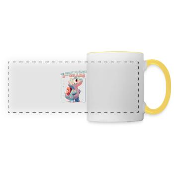 Cute Dinosaur Kids Boys Girls - I'm Ready To - Panoramic Mug - white/yellow - Front
