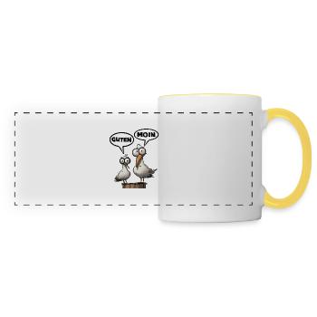 Good Moin T-Shirt Shirts | North German sayings - Panoramic Mug - white/yellow - Front