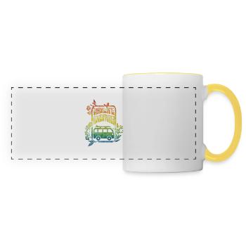 Vanlife - rainbow colour flowers - Panoramic Mug - white/yellow - Front