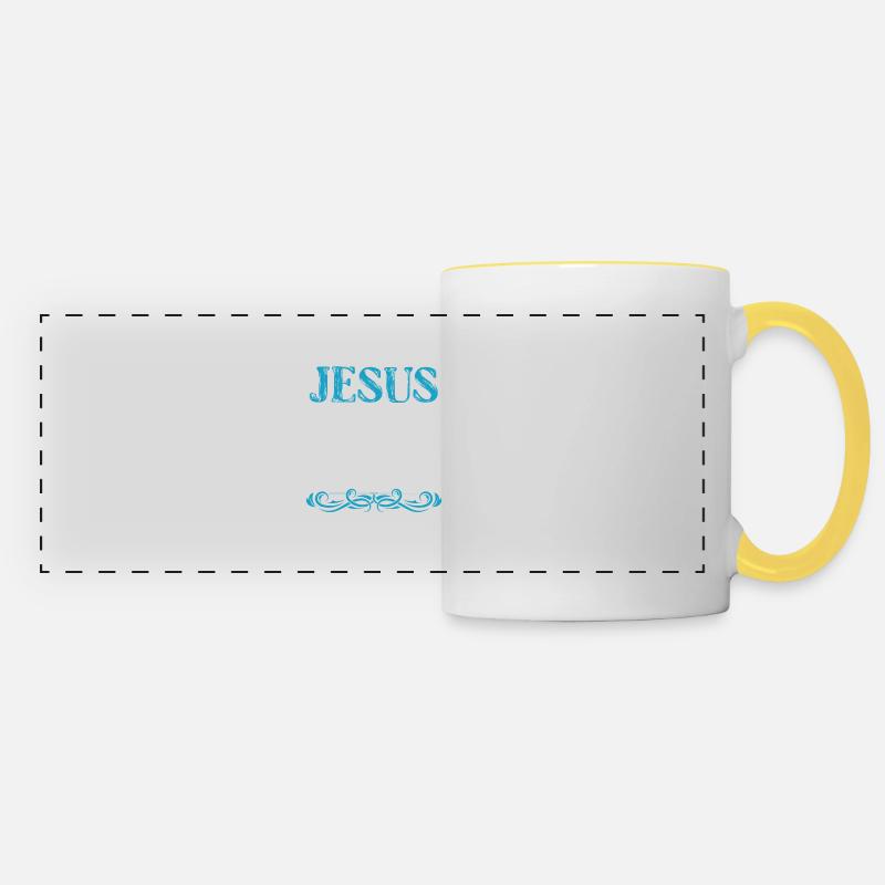 jesus god - Panoramatasse - Weiß/Gelb