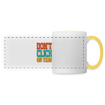 Ne cliquez pas sur ça 5 - Mug panoramique contrasté et blanc - blanc/jaune - Devant