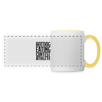 Hotdog Eating Contest Athlete - Panoramic Mug - white/yellow - Front