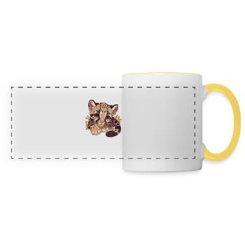 Clouded Leopard Nebelparder - Panoramic Mug - white/yellow - Front