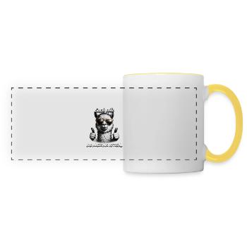 Je vous surveille tous et je prends des notes - Mug panoramique contrasté et blanc - blanc/jaune - Devant