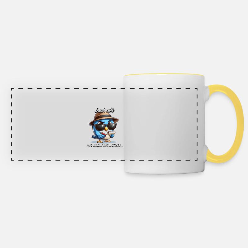 I'm watching you all and taking notes - Panoramic Mug - white/yellow
