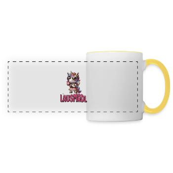Tracht Damen Outfit Dirndl Ersatz Lausmadl - Panoramic Mug - white/yellow - Front