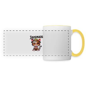Tracht Damen Outfit Dirndl Ersatz Lausmadl - Panoramic Mug - white/yellow - Front