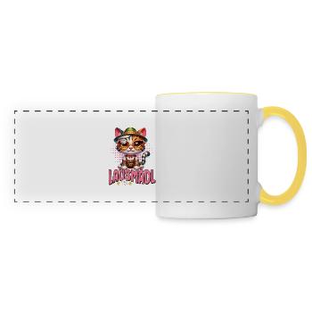 Tracht Damen Outfit Dirndl Ersatz Lausmadl - Panoramic Mug - white/yellow - Front