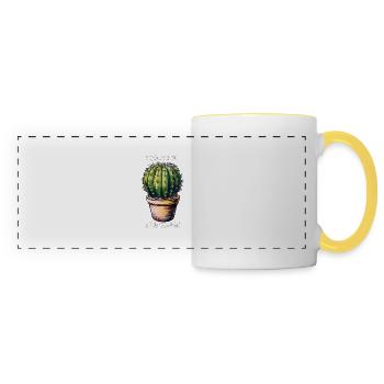 KAKTUS BEAUTIFUL AND TOUGH - Panoramic Mug - white/yellow - Front