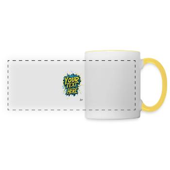 Dein Text Dein Style: Gestalte dein eigenes Design - Panoramatasse - Weiß/Gelb - Vorne
