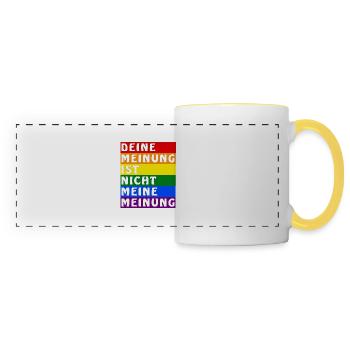 VOTRE OPINION N’EST PAS LA MIENNE - Mug panoramique contrasté et blanc - blanc/jaune - Devant