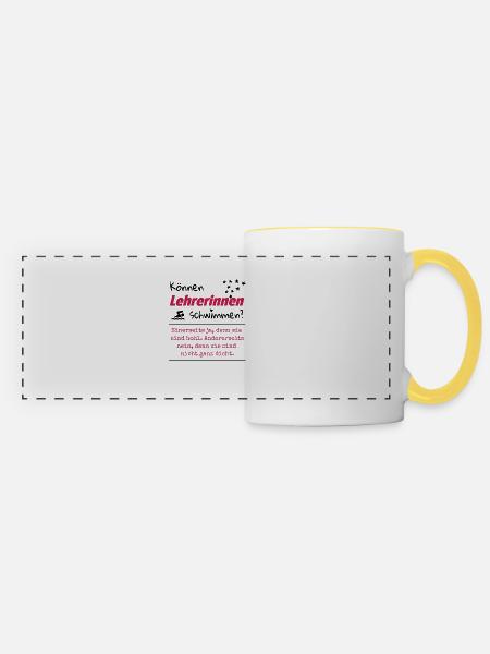 Lehrerin Witz Geschenk Idee - Panoramatasse - Weiß/Gelb