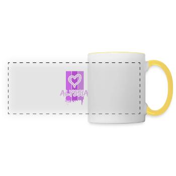 Geschenk für Alyssia - Panoramatasse - Weiß/Gelb - Vorne
