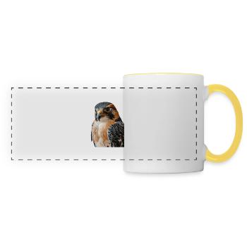 Faucon - Mug panoramique contrasté et blanc - blanc/jaune - Devant