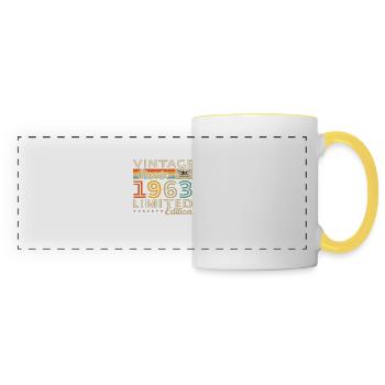 Vinatge 1963 Geburtstagsgeschenk - Panoramatasse - Weiß/Gelb - Vorne