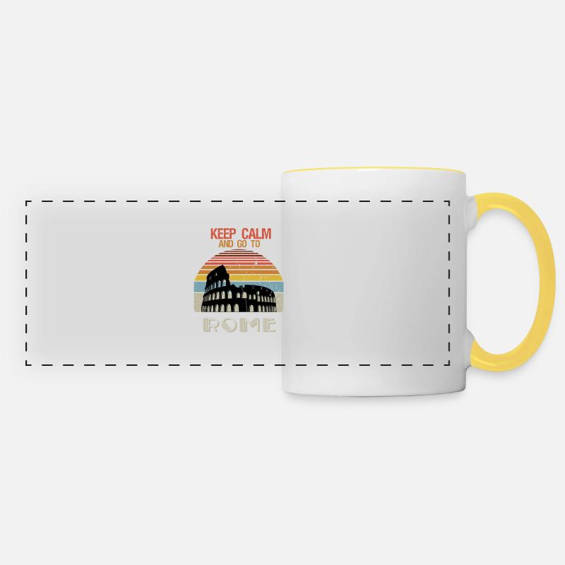 Keep Calm And Go To Rome - Panoramic Mug - white/yellow