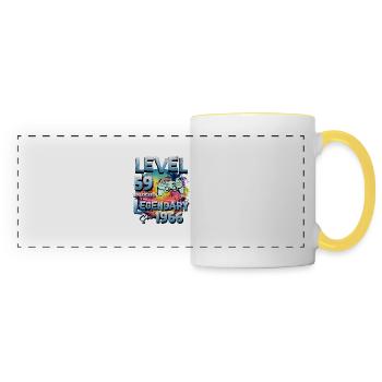 Niveau 59 Débloqué depuis 1982 Anniversaire - Mug panoramique contrasté et blanc - blanc/jaune - Devant