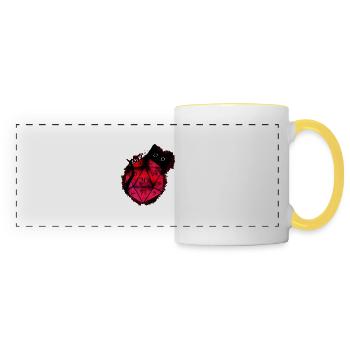 Pen n paper D20 W20 Cat Dark Mystery RPG - Panoramic Mug - white/yellow - Front