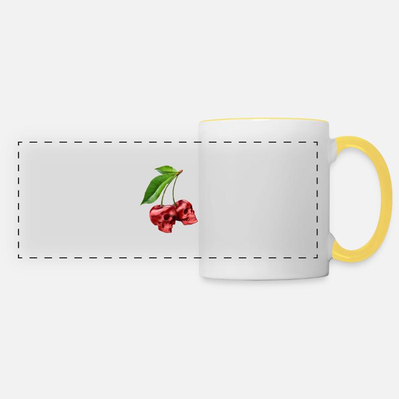 Cherries Skulls Cherry Skull - Panoramic Mug - white/yellow
