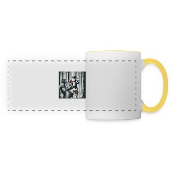 Chats Selfie Père Noël - Mug panoramique contrasté et blanc - blanc/jaune - Devant