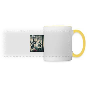 Chats Selfie Père Noël - Mug panoramique contrasté et blanc - blanc/jaune - Devant