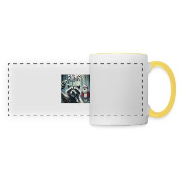 Chats Selfie Père Noël - Mug panoramique contrasté et blanc - blanc/jaune - Devant