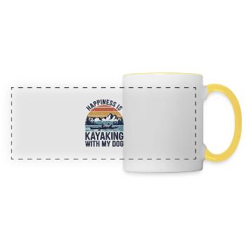 Kayaking with four-legged friends - Panoramic Mug - white/yellow - Front