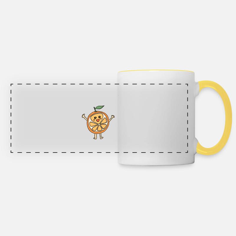 Happy Orange - Panoramic Mug - white/yellow