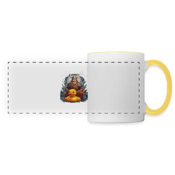 CANARD VIKING CHARLATAN DU NORD - Mug panoramique contrasté et blanc - blanc/jaune - Devant