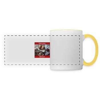 Photo de coquillages - Mug panoramique contrasté et blanc - blanc/jaune - Devant