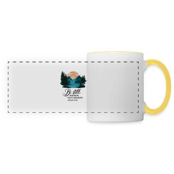 Be still and know that I'm god - Panoramic Mug - white/yellow - Front