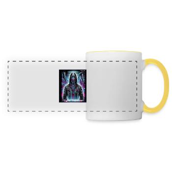 Cyber Rebellion – Neon Warrior - Panoramic Mug - white/yellow - Front