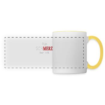 Oh mon Dieu, la douleur s’atténue - Mug panoramique contrasté et blanc - blanc/jaune - Devant