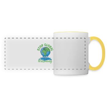 Stop Global Warming - Panoramic Mug - white/yellow - Front