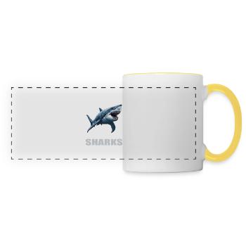 Requins Requin - Mug panoramique contrasté et blanc - blanc/jaune - Devant