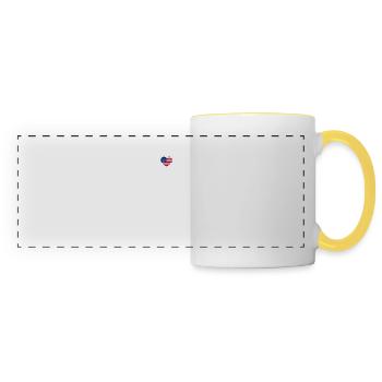 J’aime Chicago États-Unis Heart Flag Golden Gate Bridge - Mug panoramique contrasté et blanc - blanc/jaune - Devant